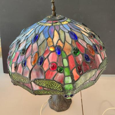 Green Dragonfly Stained Glass Table Lamp