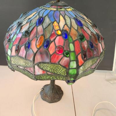 Green Dragonfly Stained Glass Table Lamp