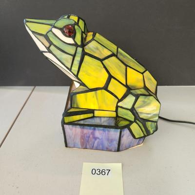 Stained Glass Frog Accent Light Lamp