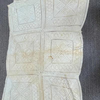 Antique Crocheted or Knitted Tablecloth or