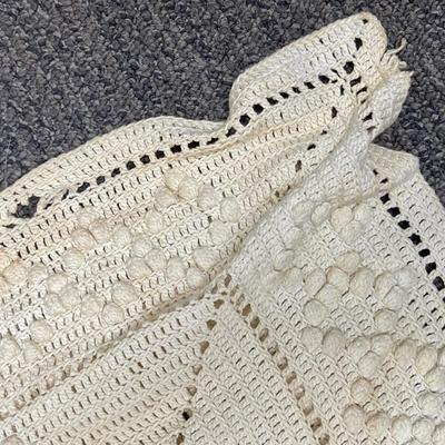 Antique Crocheted or Knitted Tablecloth or