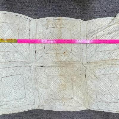 Antique Crocheted or Knitted Tablecloth or