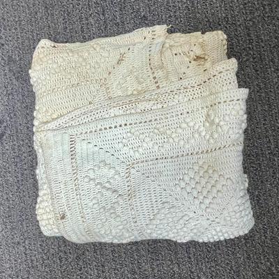 Antique Crocheted or Knitted Tablecloth or