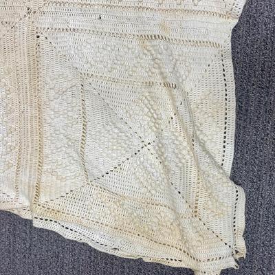 Antique Crocheted or Knitted Tablecloth or