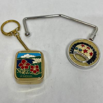 St Thomas Music Box Keychain and Patriotic Purse Holder