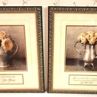 Lot #213 Pair Decorative Art Prints - Joy/Love/Peace