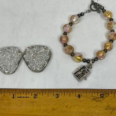 Clip on Earrings and Bracelet