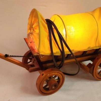 Lot #215 Vintage Conestoga Wagon Lamp - good working condition