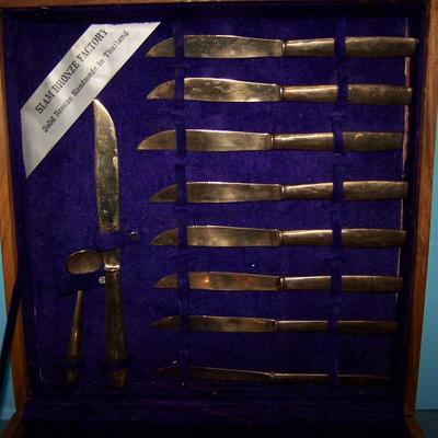 LOT 191 FAB MCM SIAM/THAILAND BRONZE FLATWARE