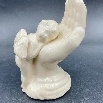 Angels Lot - 2 milk glass, 2 ceramic