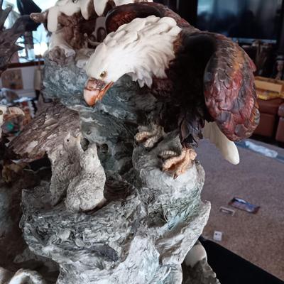 BALD EAGLES 2 PIECE INDOOR/OUTDOOR WATER FEATURE W/PUMP