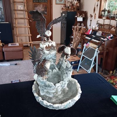 BALD EAGLES 2 PIECE INDOOR/OUTDOOR WATER FEATURE W/PUMP