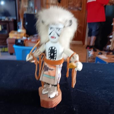 2 AUTHENTIC INDIAN MADE KACHINAS "EAGLE DANCER" & "WHITE BUFFALO"