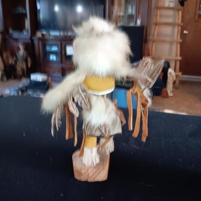 2 AUTHENTIC INDIAN MADE KACHINAS "EAGLE DANCER" & "WHITE BUFFALO"