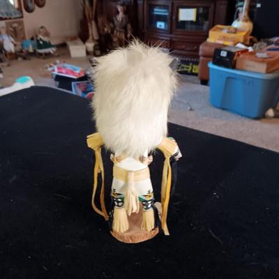 2 NATIVE AMERICAN MADE KACHINAS "BADGER" & "WHITE BUFFALO"