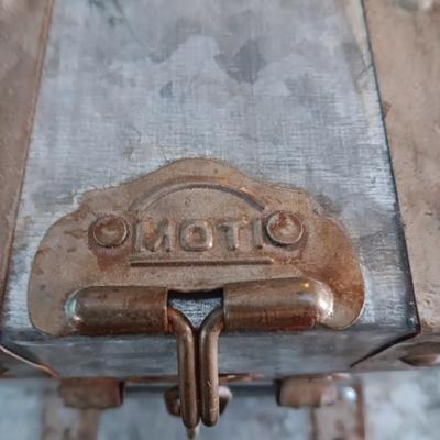 2 GALVANIZED HINGED BOXES W/BRASS HARDWARE