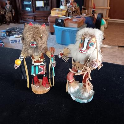 2 KACHINAS MADE BY NATIVE AMERICANS