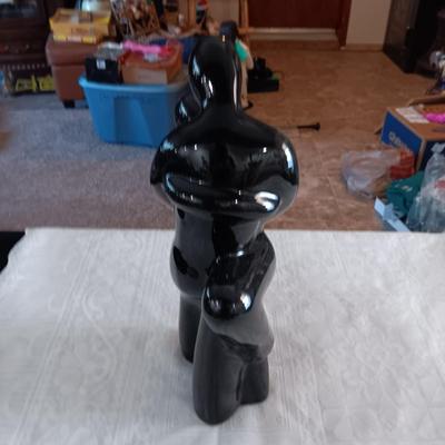 2 HAEGER POTTERY STATUES "EMBRACING" & "MOTHER & CHILD'
