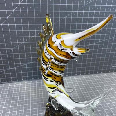 Colored Glass SWORDFISH Golden Colors