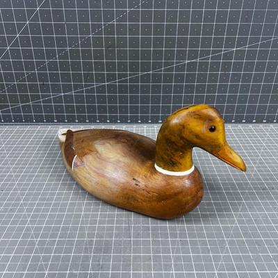 Signed K E Lind, Hand Carved DUCK Decoy 