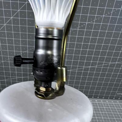 Alabaster White Lamp (HEAVY!) NICE!