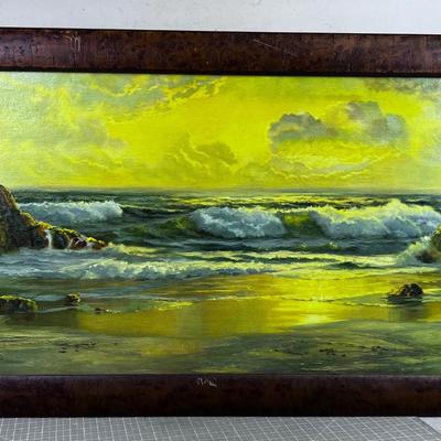 Oil Painting SEA Scape by Carrick Neat Frame 