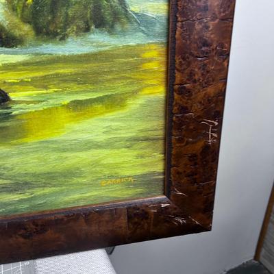 Oil Painting SEA Scape by Carrick Neat Frame 