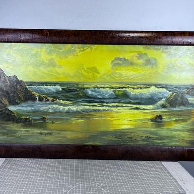 Oil Painting SEA Scape by Carrick Neat Frame 