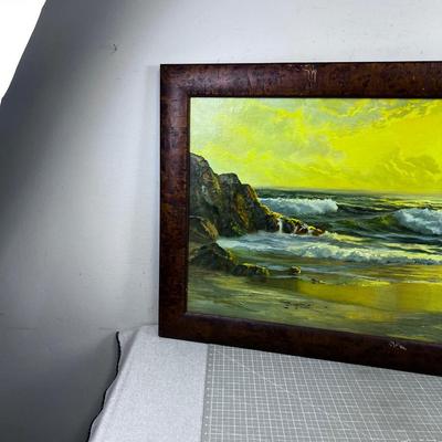 Oil Painting SEA Scape by Carrick Neat Frame 