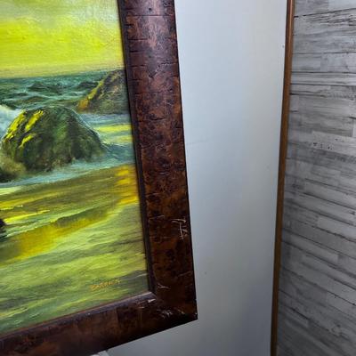 Oil Painting SEA Scape by Carrick Neat Frame 