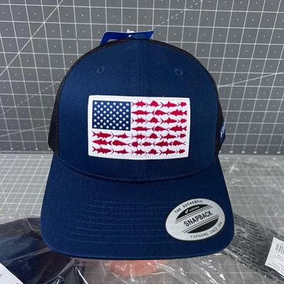 2 NEW Columbia Snapback Hats fish-flag NEW 