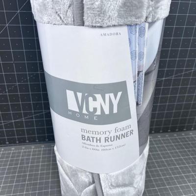 New Memory Foam Gray Bath Runner