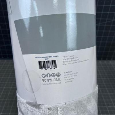 New Memory Foam Gray Bath Runner