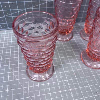Pink Block Optic Tumblers (4) 