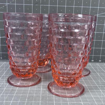 Pink Block Optic Tumblers (4) 