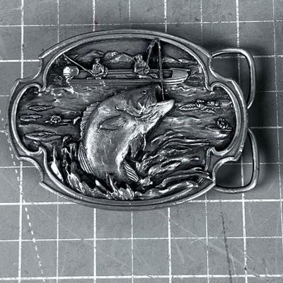2 Fishing Belt Buckles from Siskiyou Dated 1982 