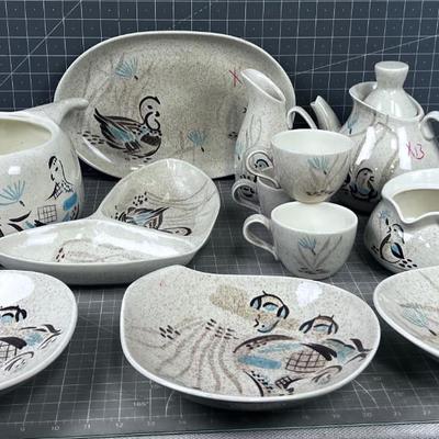 Red Wing Bob White Dishes, Mid Century - AWESOME!!!