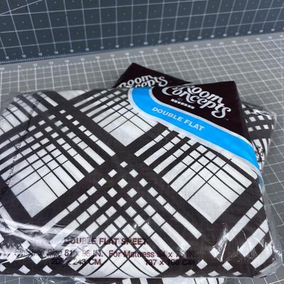 2 VINTAGE Flat Sheets Double Size Brown NEW
