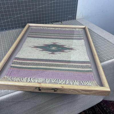 Serving Tray with Native American Weaving 