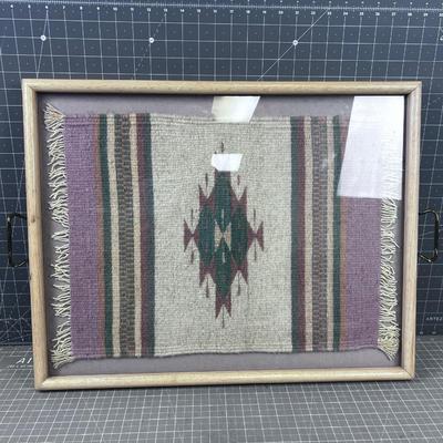 Serving Tray with Native American Weaving 