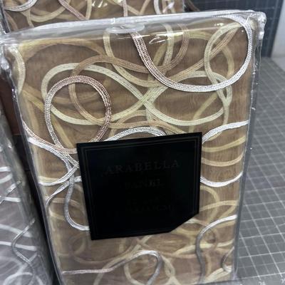 CASE Full of Sheer Window Arabella Panels; Gold and Silver Tone Colors (13 of Each) 
