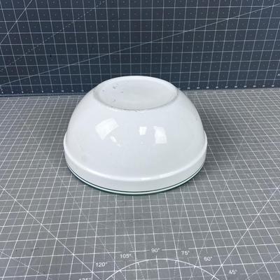 Antique White Ceramic Mixing Bowl, Farmhouse Style
