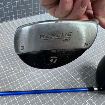 A #1 Wood and a #3 Wood, Graphite Handles 