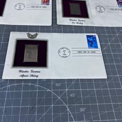(5) 24 K Gold First Day Issue Stamps