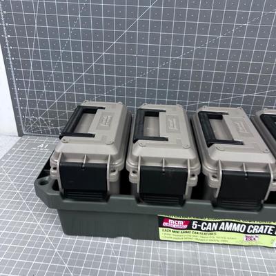 5 Can Ammo Crate with 5 cans 
