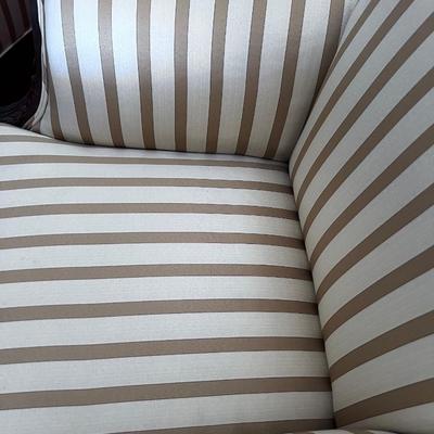 Pair of Federal Style Striped Arm Chairs 