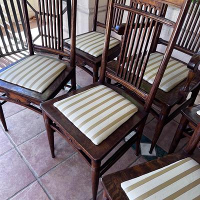 6- English Arts & Crafts Oak Dining Chairs