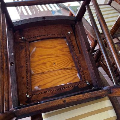 6- English Arts & Crafts Oak Dining Chairs