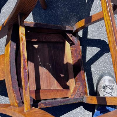 Antique Oak 'T' Back Chairs 6 total