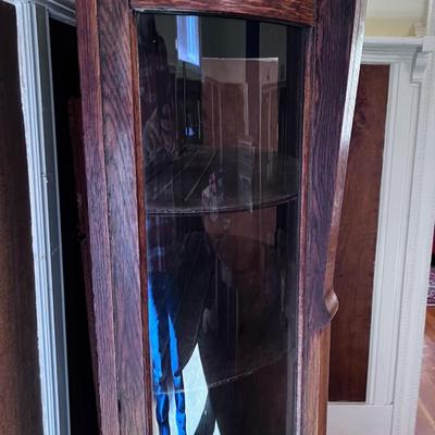 Oak Antique Curved Front China Cabinet